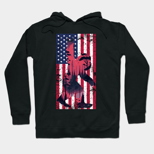 Patriotic Myth: Retro Bigfoot Meets July 4th Hoodie by star trek fanart and more